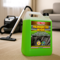 PULIMOQUETTES OXYGEN 4,5 l – prípravok pre tepovanie čalúnenia a kobercov.